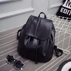 Moda czarny kolor kobieta PU kobiety plecak dorywczo skórzane czarne plecaki kobiece dziewczyny szkolne torby damskie Backpack-30