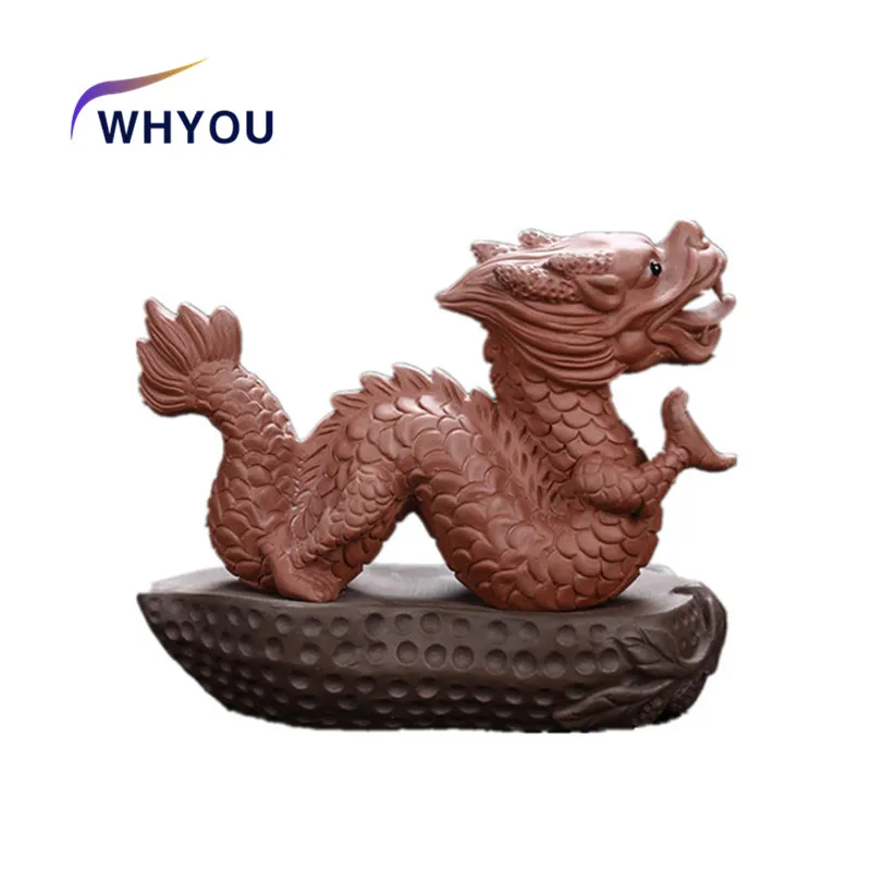 WHYOU-Purple Clay Mascot Dragon Tea Pet Accessories, Handicraft Decoration, Business Gift, Home Furnishing Articles