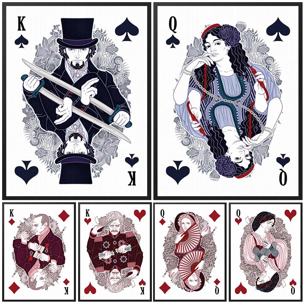 عد مونتي كريستو أوراق اللعب بوكر الرسم على لوحات القماش الجدارية ديكور المنزل جدار صور لغرفة المعيشة الملصقات غير المؤطرة #1