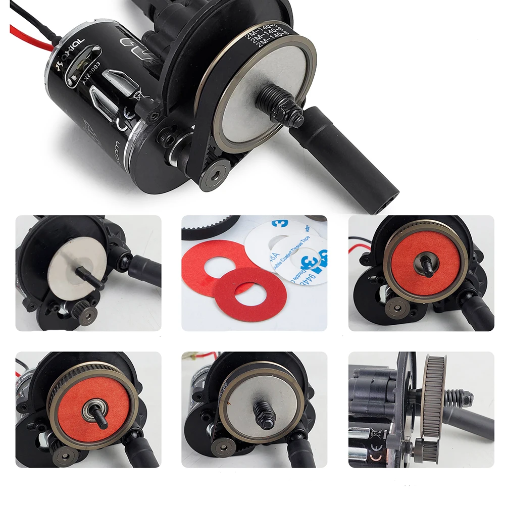 YEAHRUN 3.17/5.0mm Low Noise Belt Drive Transmission Gears System For 1/10 Axial SCX10 SCX10II 90046 RC Crawler Car Parts
