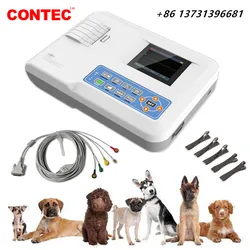 CONTEC VET Veterinary 1 Channel ECG EKG Machine 12 leads EKG Electrocardiograph Printer LCD ECG100G VET