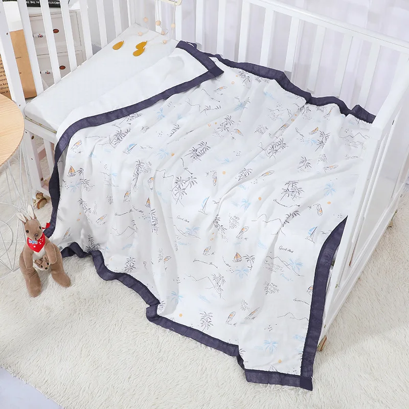 120x150cm 6 Layers Bamboo Cotton Muslin Swaddle Baby Blankets Baby Bedding Children Sleeping Blanket