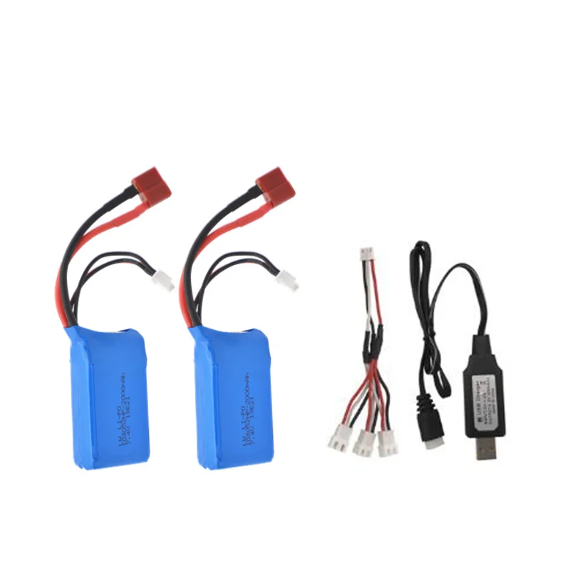 7.4V 2000mAh Battery + 7.4v Charger for A949 A959-B A969-B A979-B K929-B Remote Control Car 2s LiPo Battery for Wltoys car Parts