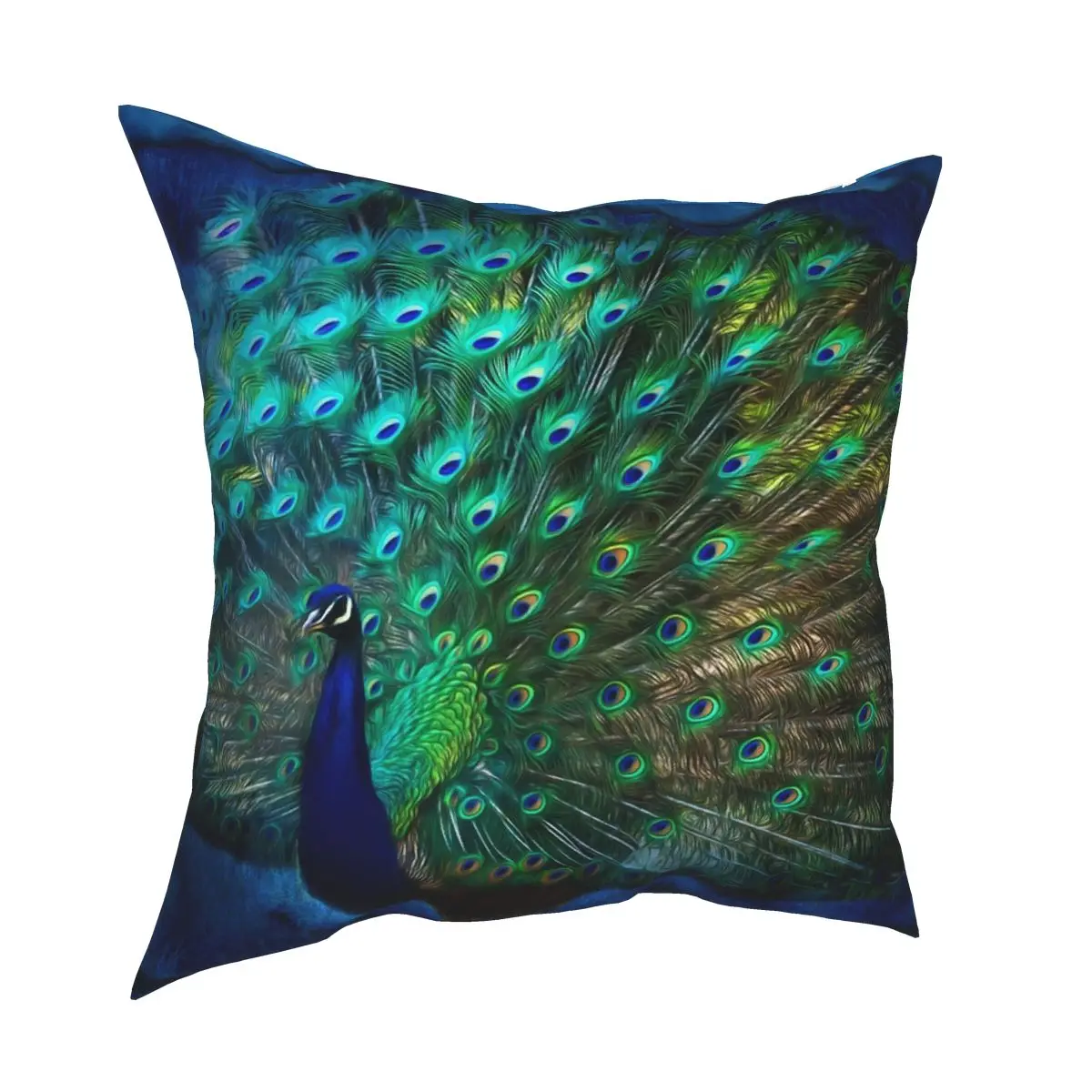 Being Yourself Peacock Art Square Pillowcase Creative Zip Decor Pillow Case for Car Cushion Cover 45*45cm