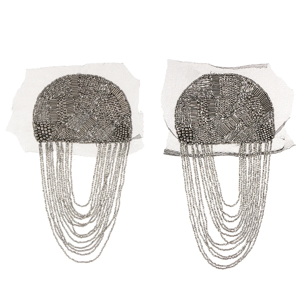 1 Pair Vintage Tassel Bead Punk Brooch Epaulet Shoulder Board Mark Fashion Jewelry For Women Men