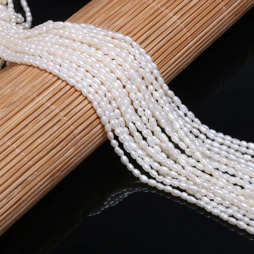 AAA High Quality Natural Freshwater Pearl Beads Rice shape Punch Loose Beads for DIY Necklace Bracelet Jewelry Making