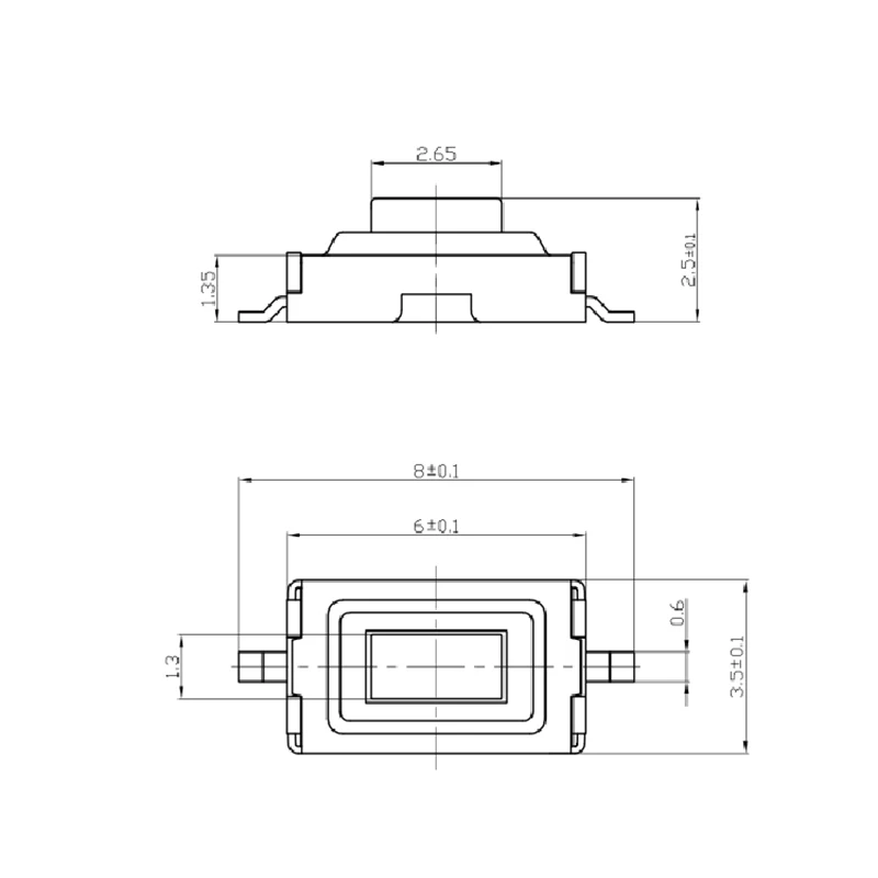 50 قطعة 3x6x2.5 مللي متر مايكرو التبديل زر أبيض اللمس اللباقة دفع التبديل إعادة تعيين زر 2pin مصلحة الارصاد الجوية 3*6*2.5 مللي متر