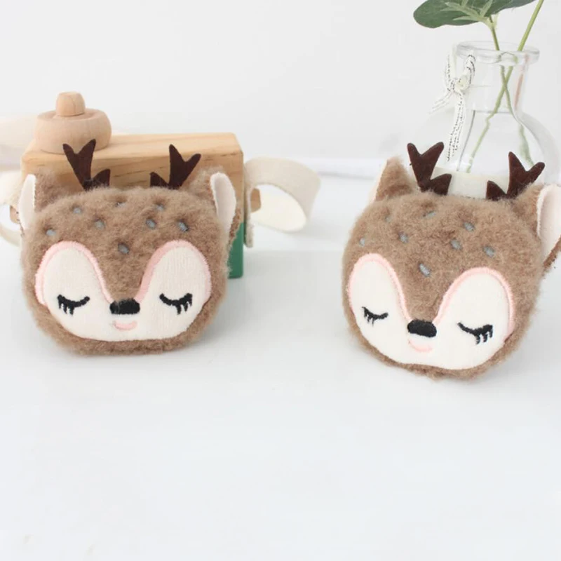 5Pcs/lot Cartoon Plush Christmas Elk Patches DIY Cotton-filled Cute Sleeping Deer Padded Appliques DIY Handmade Decorations