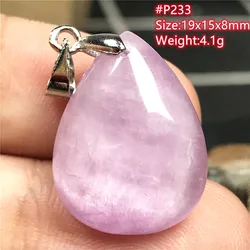 Natural Purple Kunzite Stone Pendant For Women Lady Man Cat Eye Crystal Silver Luck Healing Gift Beads Gemstone Jewelry AAAAA
