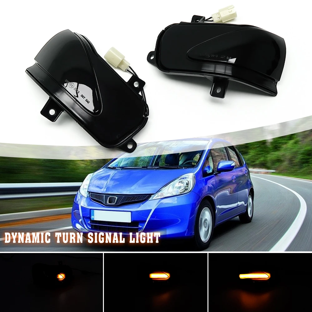 

For Honda Fit Jazz Hatchback 2009-2013 Insight Car LED Dynamic Turn Signal Side Mirror Light Rear Mirror Indicator Blinker Lamp