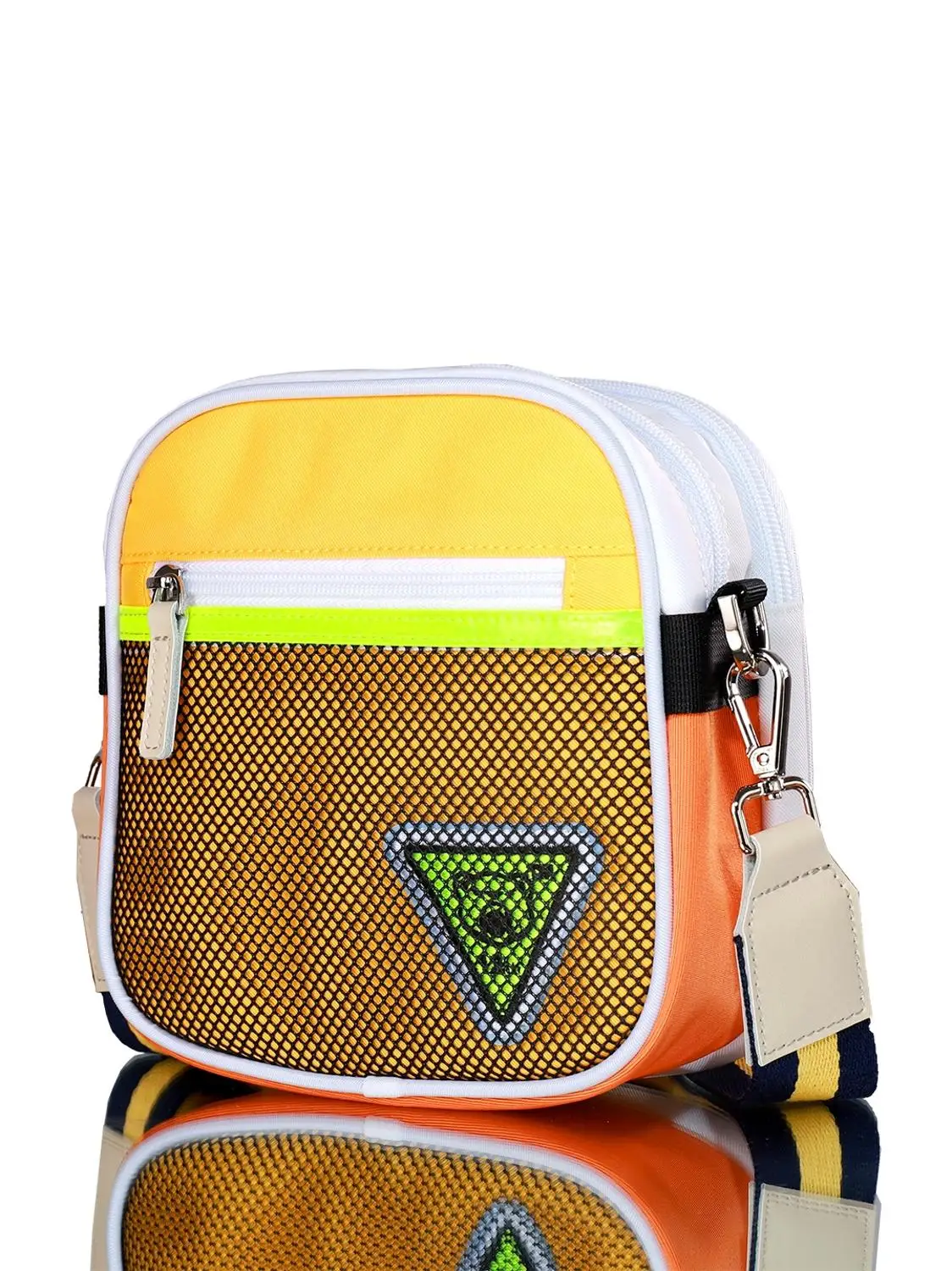 Imagem -02 - Bolsa de Ombro Masculina com Chaves de Pata de Urso Bolsa de Ombro para Celular Bolso Casual Bolsa Mensageiro Masculina Azul Amarelo Novidades