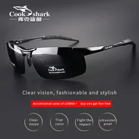 Nuevas gafas de sol de aluminio y magnesio de Cook Shark, gafas de sol para hombre, gafas de color polarizadas HD para conductores, marea