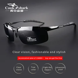 Gafas de sol de aluminio y magnesio para hombre, lentes de sol HD polarizadas para conductores de conducción, de color