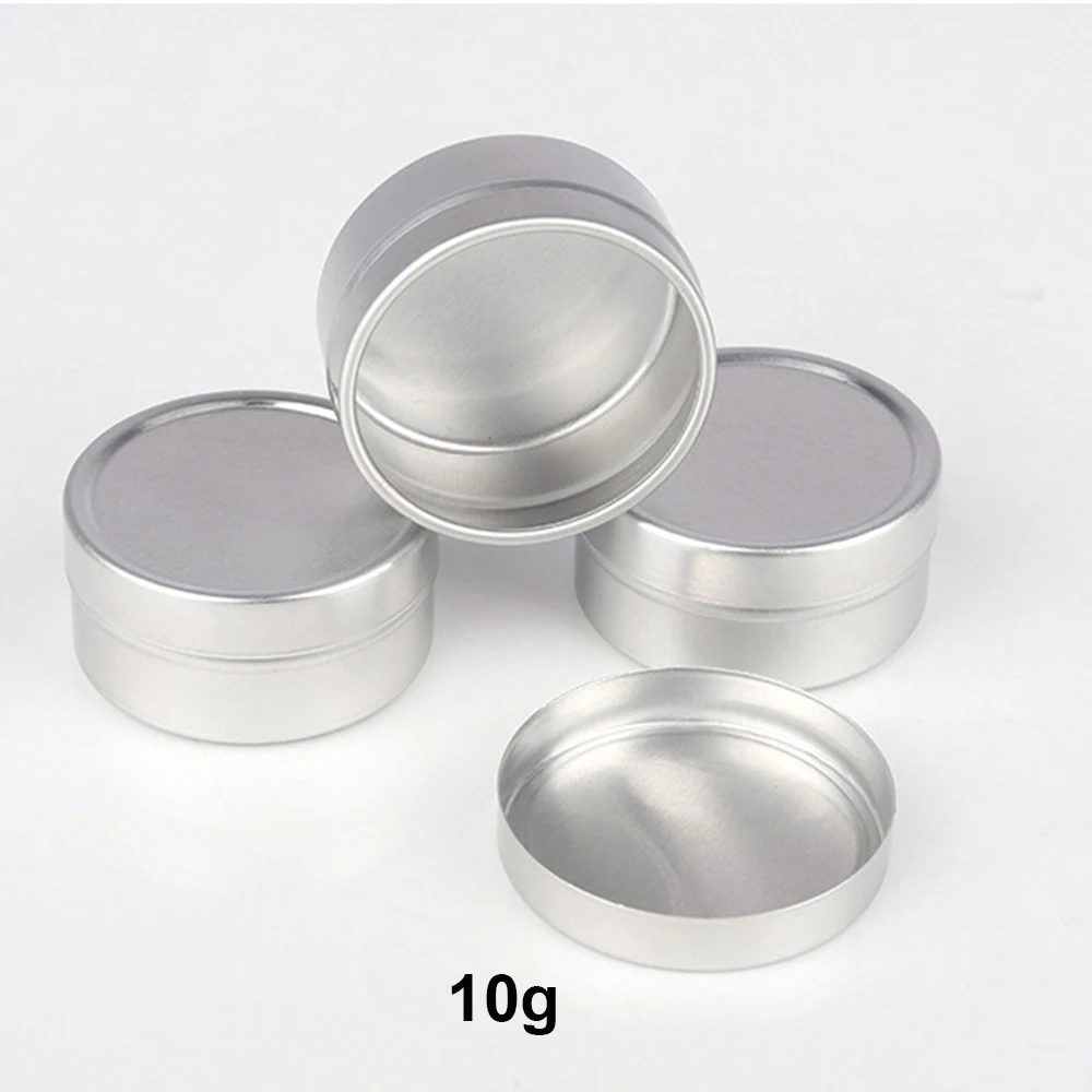 50Pcs/lot 10ML Empty Small Aluminum Box  Balm Solder Lipstick Metal Container Tins DIY Sub-packing Round Jars Wholesale