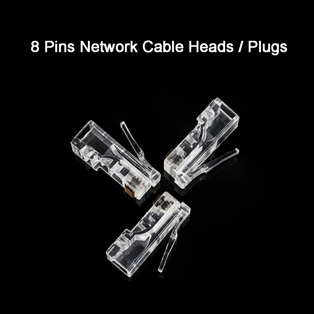 50pcs/lot Network Ethernet Crystal Heads Plug RJ45 Connectors 8Pin RJ45 Connector CAT5 CAT5e Modular Cable Plugs Socket