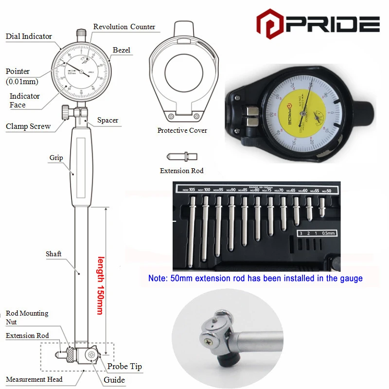 Precision Dial Bore Gage dial gauge 50-160mm