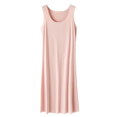 XL-5XL artı boyutu Modal pamuk gecelik kadın yaz gecelik elbise kolsuz Sling yelek Nightshirt kadın Nightgowns
