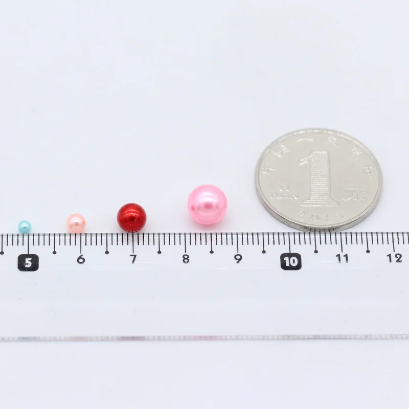 3/4/6/8mm Mixed Round No holes ABS Imitation Pearls Loose Beads for Filler DIY crafts Scrapbook Jewelry Making headwear Garments