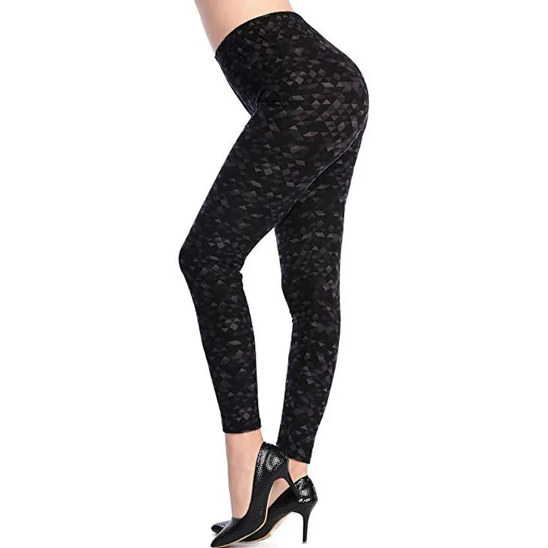 

YRRETY Black Leggings Women Polyester Ankle-Length Standard Flower Pants Elasticity Push Up Fitness Female High Waist Bottom