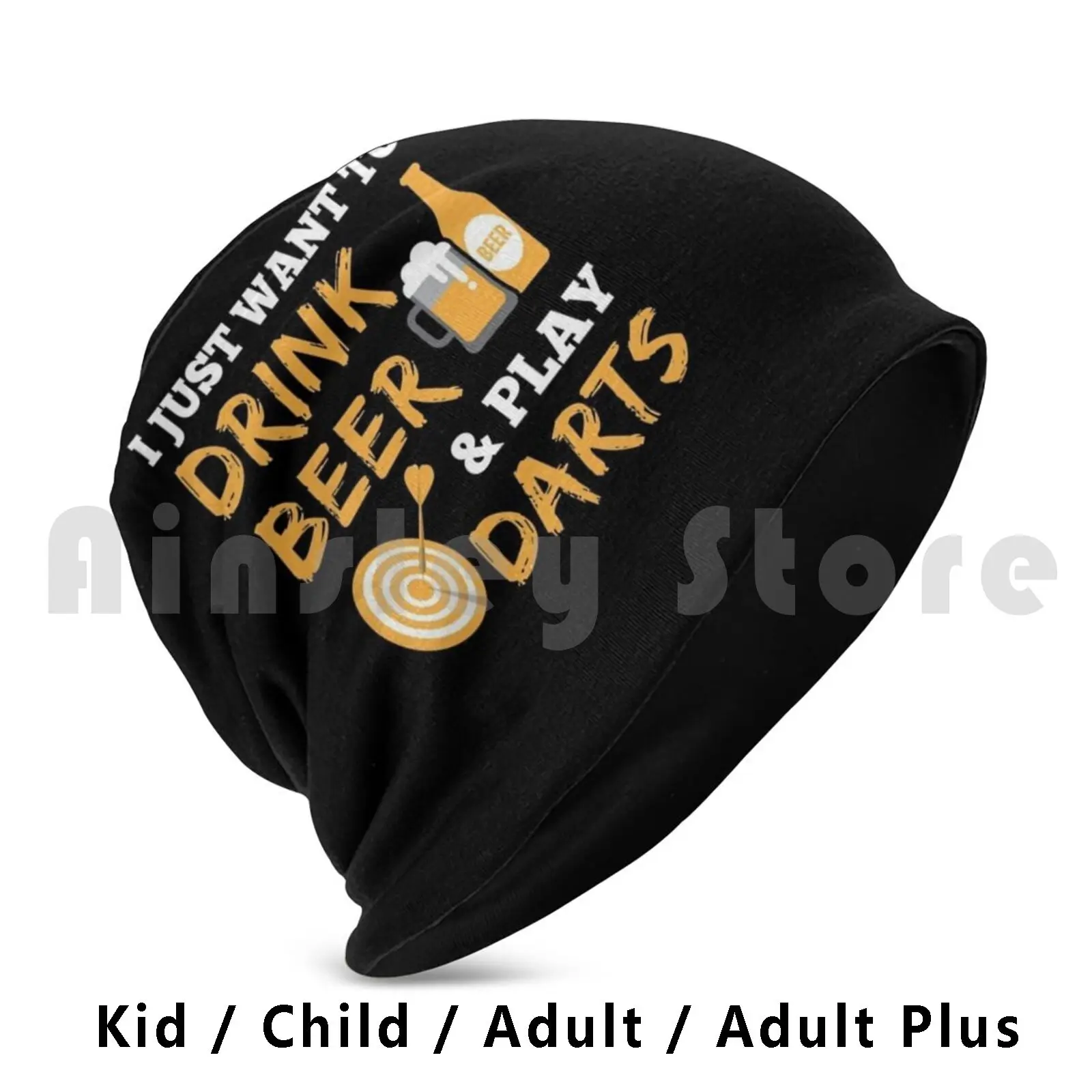 I Just Want To Drink Beer And Play Darts Bullseye Beanies Pullover Cap Comfortable Darts Bullseye Throwing Darts