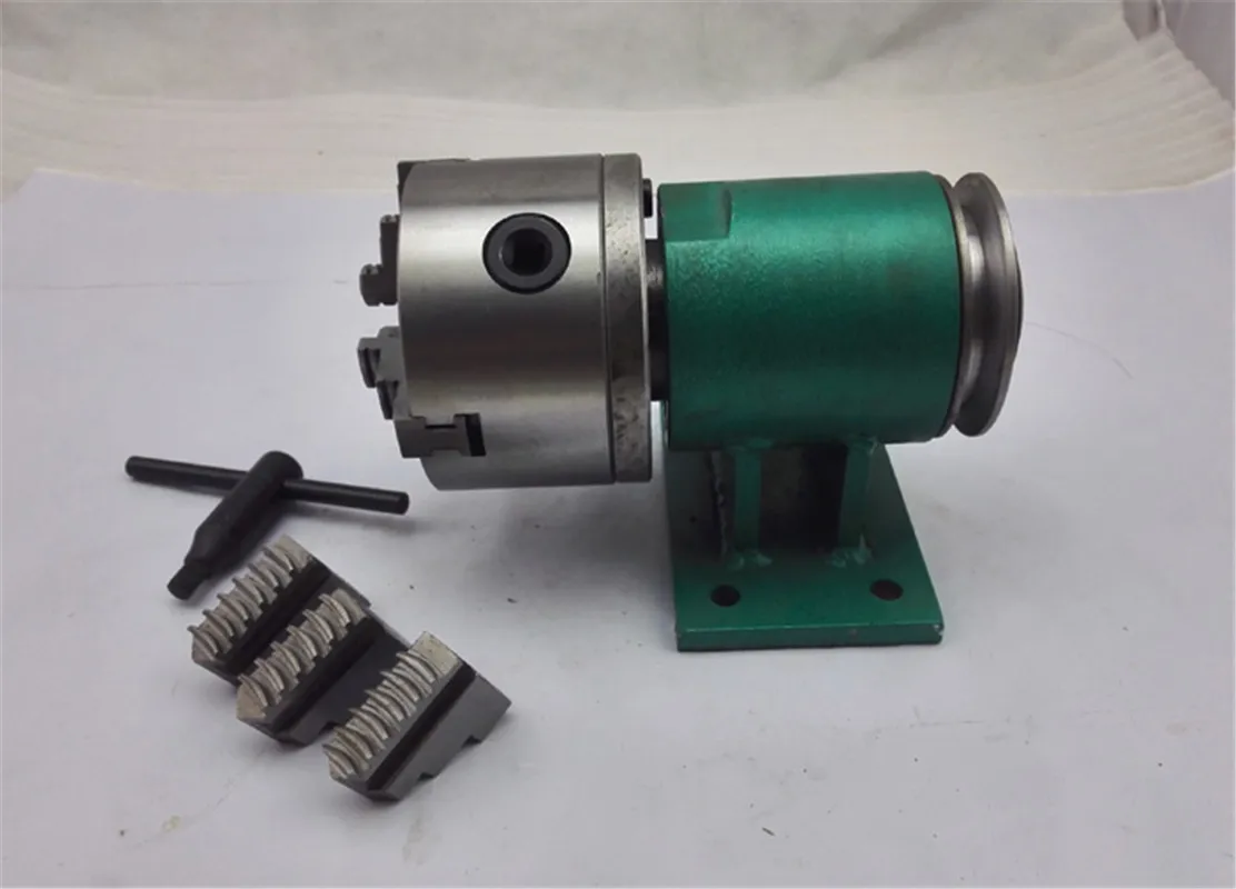 80/100 Lathe spindle assembly with flange connection plate transition plate 80/100 spindle four-jaw chuck free shipping