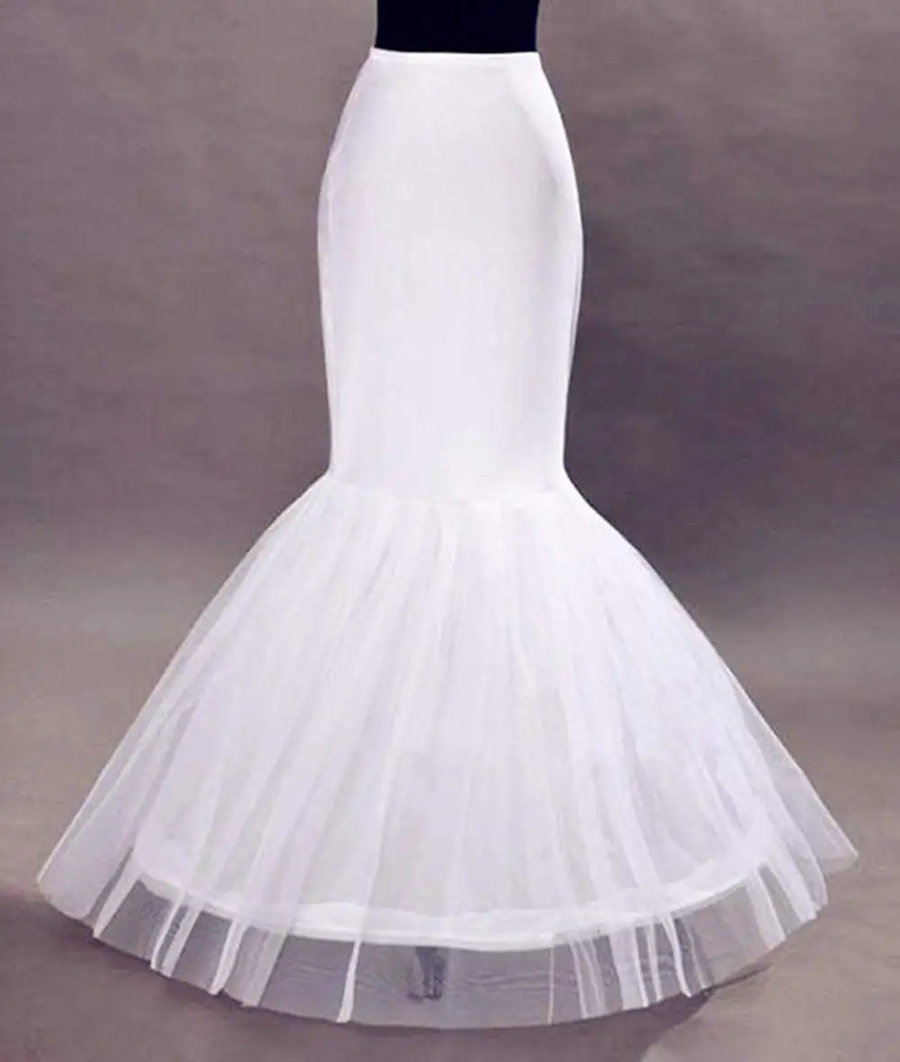 Zeemeermin Petticoat 1 Hoepel Been Elastische Taille Trouwjurk Crinoline Trompet Bruids