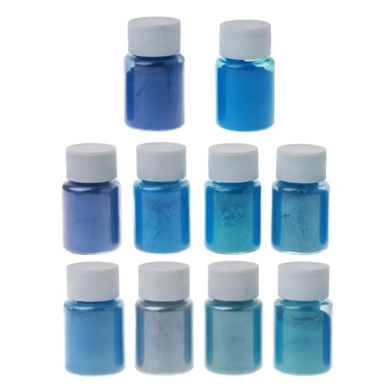 10 Colors Sea Blue Mica Powder Pearl Pigment Epoxy Resin Colorant Cosmetic Grade