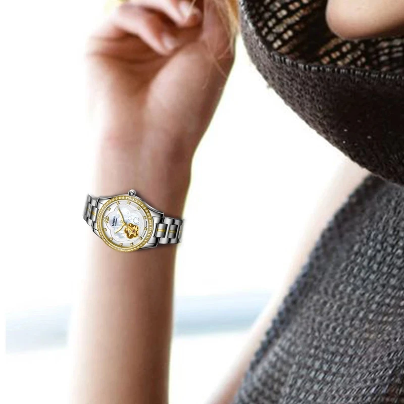 LOBINNI marka luksusowe modne zegarki damskie wodoodporna sukienka damska automatyczne zegarki mechaniczne Relogio Feminino