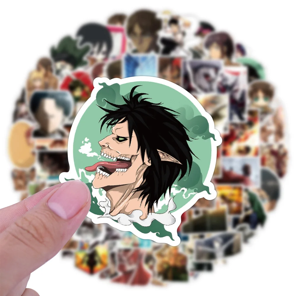 10/30/50PCS Anime giapponese Attack Titan Cartoon Cool Sticker estetica Graffiti Decal Skateboard iPad notebook Sticker all\'ingrosso
