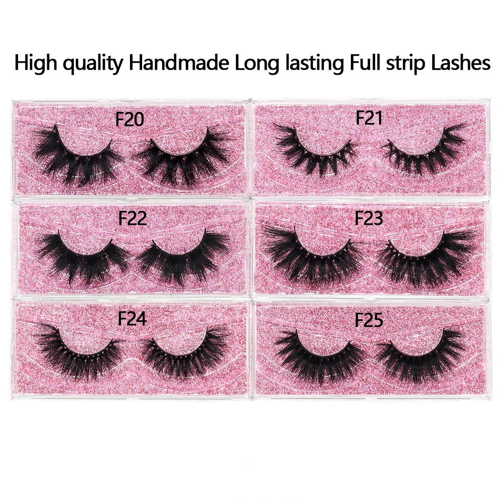 FOXESJI Mink Lashes Fluffy Dramatic Wispy False Fake Eyelashes Cross Lash Extension Natural Soft 3D Mink Lashes Eyelashes Makeup