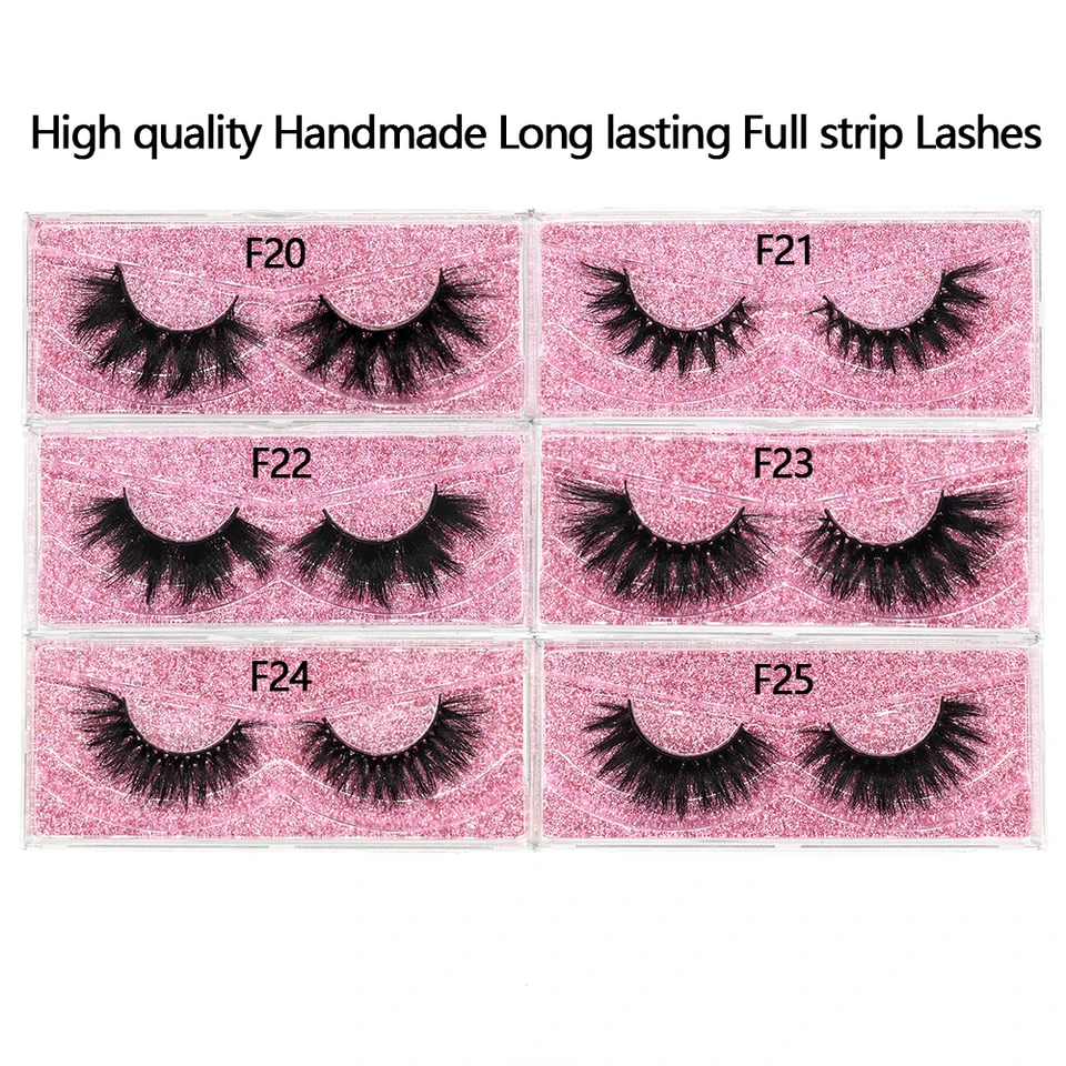 Pestañas FOXESJI mink, esponjosas, dramáticas, cruzadas, postizas en tira, extensión natural suave 3D mink para maquillaje 3