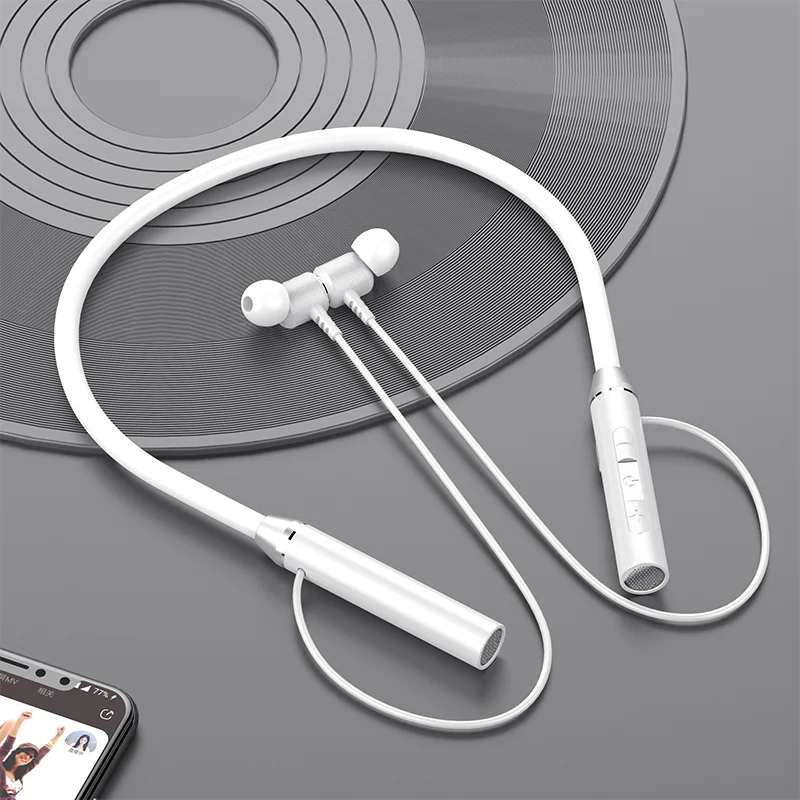 BT63 TWS Wireless Bluetooth Neckband Earphones Magnetic Sports Running Headset Sport Earbuds Noise Reduction Headphone TF Card