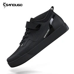 Zapatos de ciclismo de montaña para hombre, calzado con pedales planos, MTB, SPD, Enduro, Compatible con todos los pedales planos y de 2 pernos