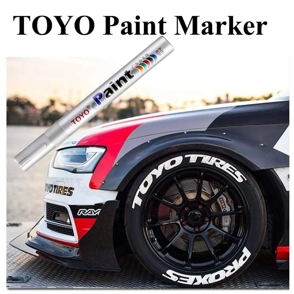 TOYO Paint Marker Pen Car Tire Tread Waterproof Glass Marker Diy Scrapbooking Crafts  CD Metallic Permanent Art Fabric Paint