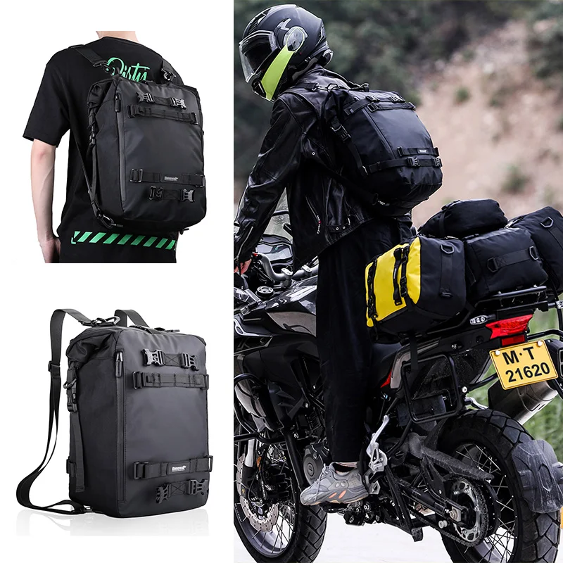 Motorbike Motorcycle Luggage Pack Multi-Function Waterproof Motocross Rear Seat Bag 10L 20L 30L Outdoor Riding Backpack