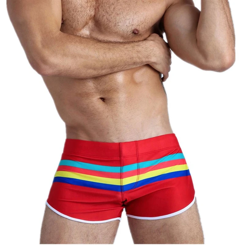 

Sexy Stripes Men Swimwear Swimsuit Man Men's Swimming Trunks Shorts Push Up Pad Mens Swim Briefs Beach Surf Bathing Suit