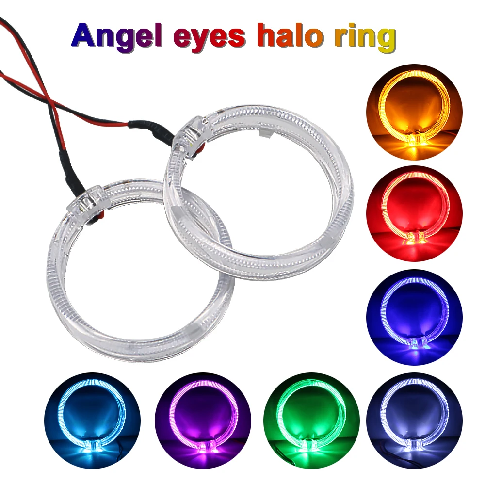 1 Pair Angel Eyes LED Car Halo Ring Lights 12V Red Headlight 80MM 95MM 105MM 110MM 120MM 125mm day Light