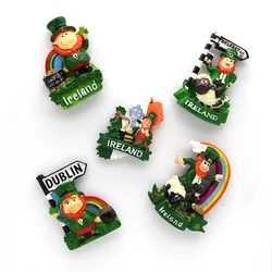 Northern Europe Irish dwarf cartoon character lamb souvenirs stereo resin fridge magnets stick 3d refrigerator home decoration