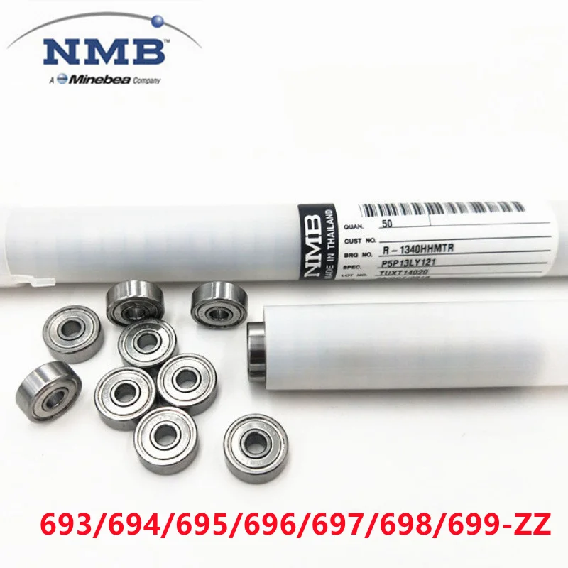 50pcs NMB High Speed Bearing R-830ZZ R-1140ZZ R-1350ZZ R-1560ZZ L-1770ZZ R-1980HH L-2090KK 693 694 695 696 697 698 699 ZZ