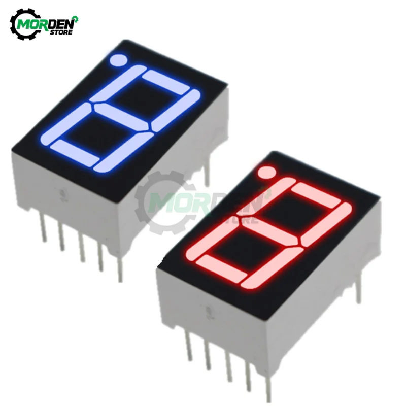 0.56Inch/0.5Inch LED 7 Segment 1 Bit LED Display Module 7 Segment 1 Digit Tube Red/Blue Common Anode Digital