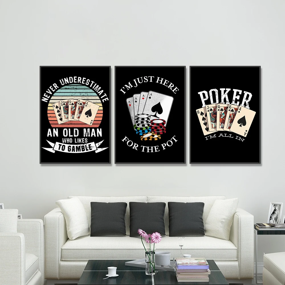 Casino gambling poker cafe bar wall art canvas poster printing office painting picture home living room decoration painting post
