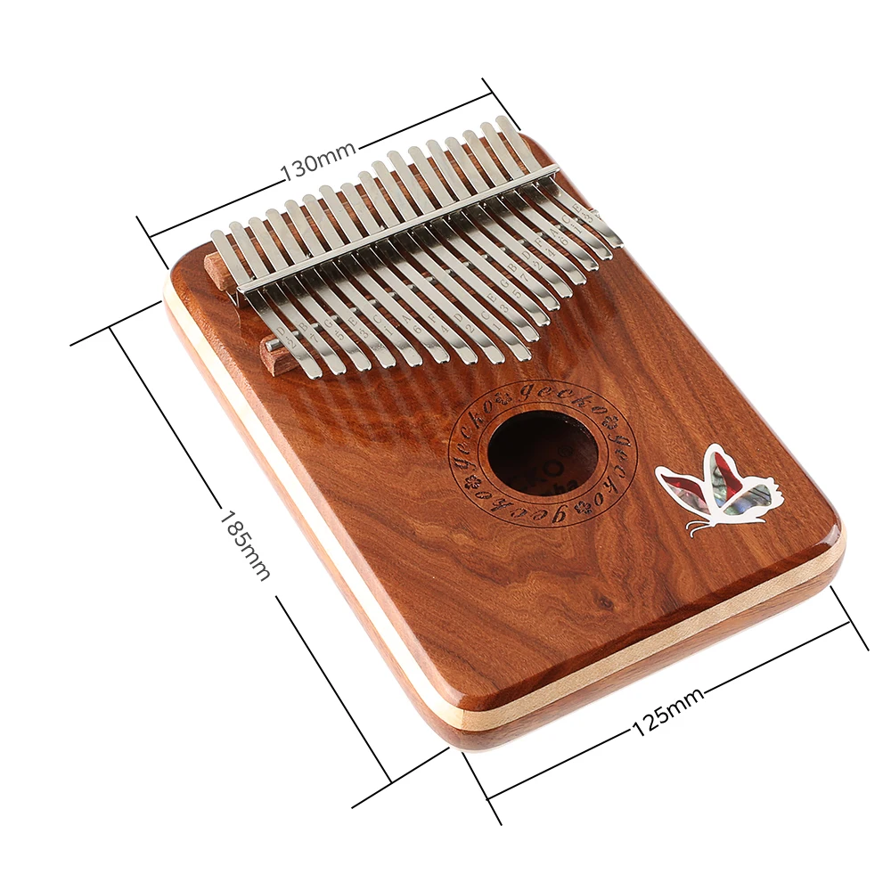 GECKO 17 Key Kalimba K17SD Thumb Piano Imported Solid Red Sandalwood Musical Instrument Band EVA