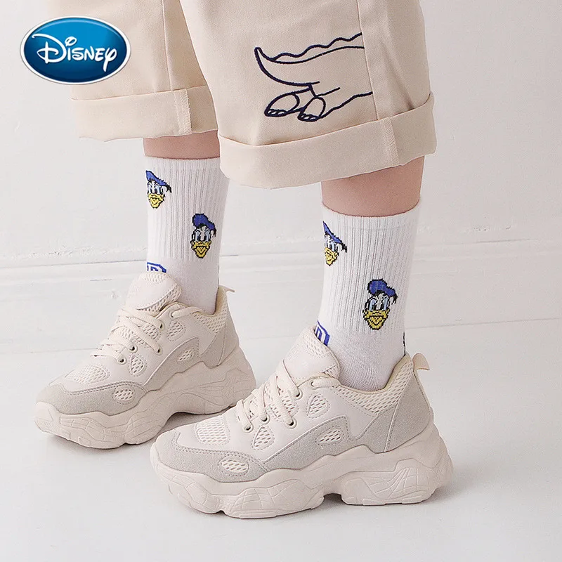 Casual Cute women Scoks Cartoon animal Mickey Duck ladies Socks Disney Cotton happy Funny street adult Middle tube sock