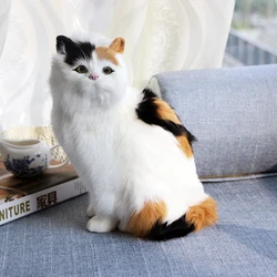 Realistic Cat Figurines Plush Toys Kitten Models Fake Realist Cat Doll Home Office Decoration Children's Gifts