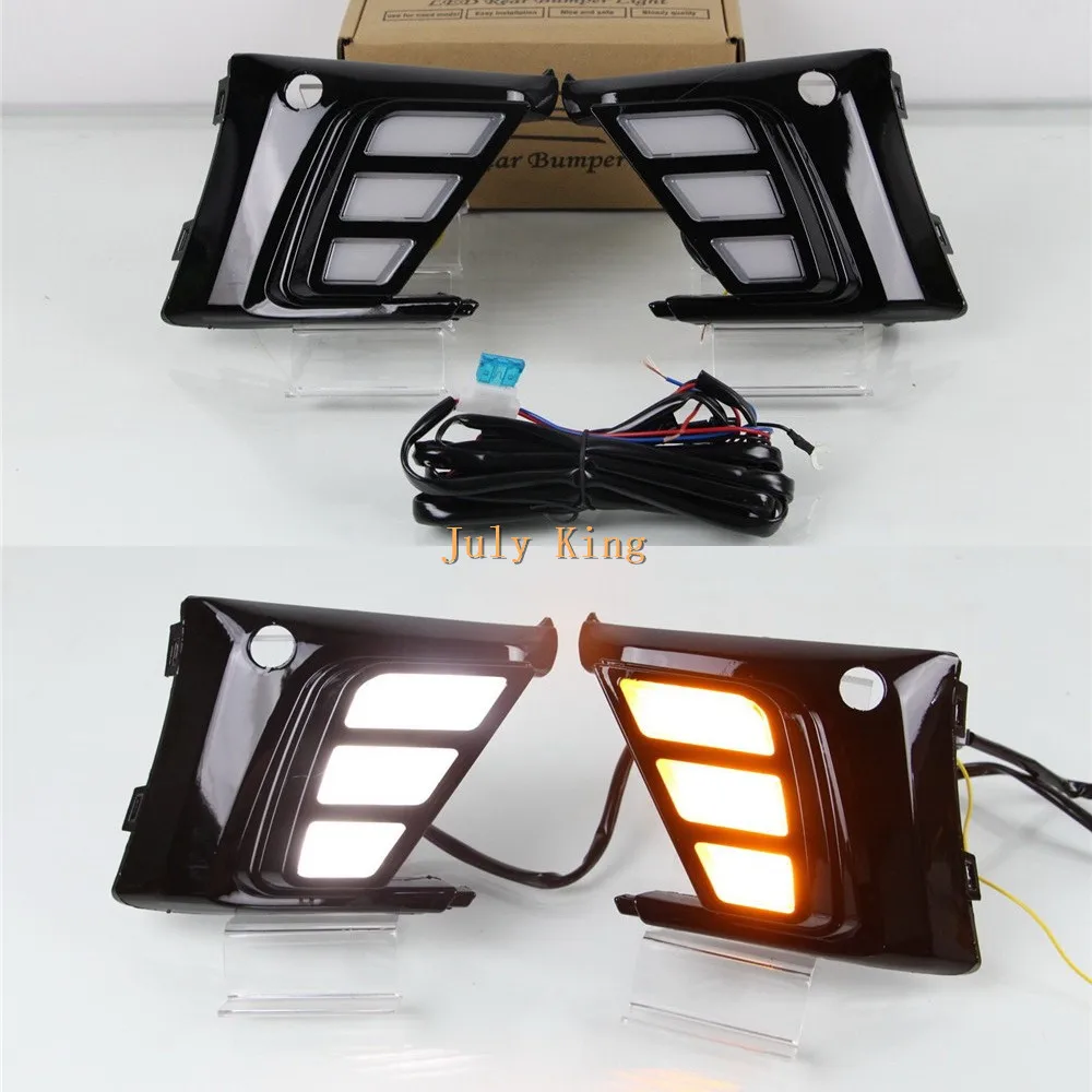 

July King LED Daytime Running Lights Case for Ford Focus 2018+ Low Version , LED DRL With streamer Yellow Turn Signals Light