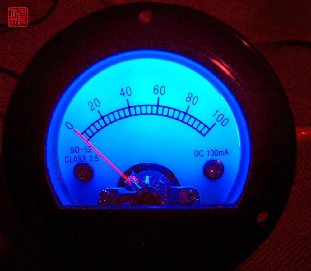 

Pointer Ammeter 100MA DC Lake Water Blue Backlight, Tube Amplifier EL34 KKT66