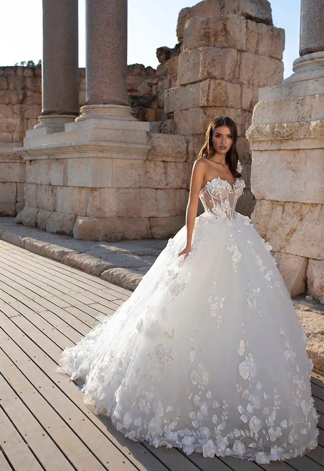 Robe de mariée en dentelle à manches courtes, avec traîne, sur mesure, pour la plage, ligne A, à la mode, 2020