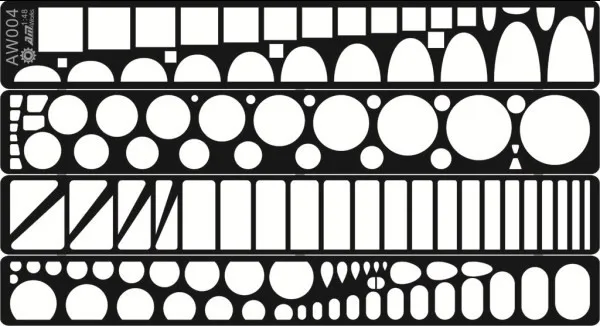 AW004 1/48 Model Tools Scribing Templates For Aircraft