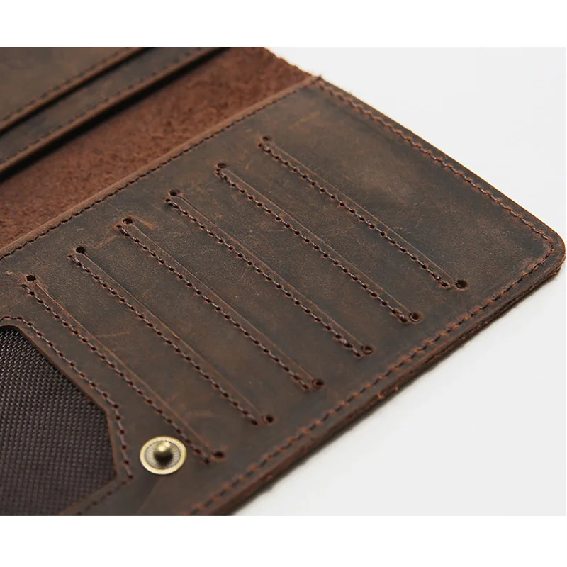 Pince à billets Vintage en cuir véritable pour homme, porte-monnaie fin et Simple, Crazy Horse