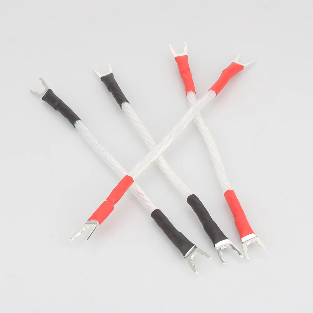 1set Audiocrast SC0001 OCC 실버 도금 점프 케이블 브리지 케이블 스피커 점프 케이블 스페이드 점프 케이블 15CM